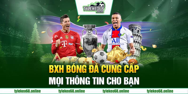 BXH bóng đá cung cấp mọi thông tin cho bạn