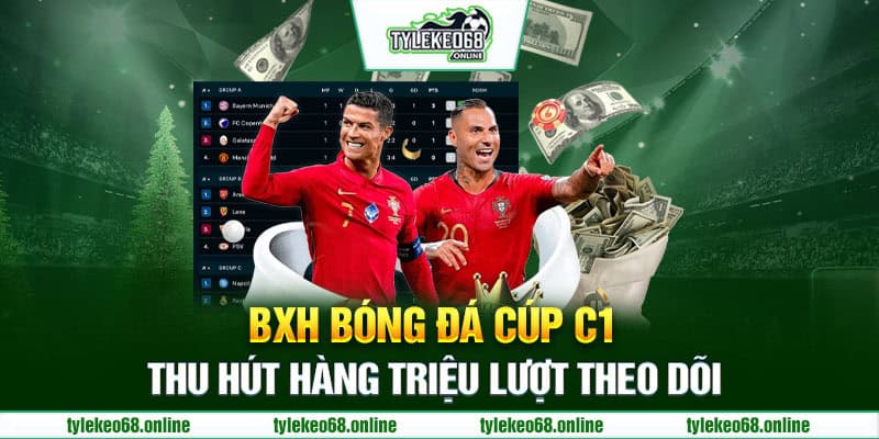 BXH bóng đá cúp C1 thu hút hàng triệu lượt theo dõi