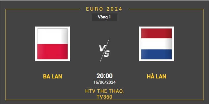 Soi kèo Ba Lan vs Hà Lan 20:00 chủ nhật ngày 16/6  bảng D Euro 2024