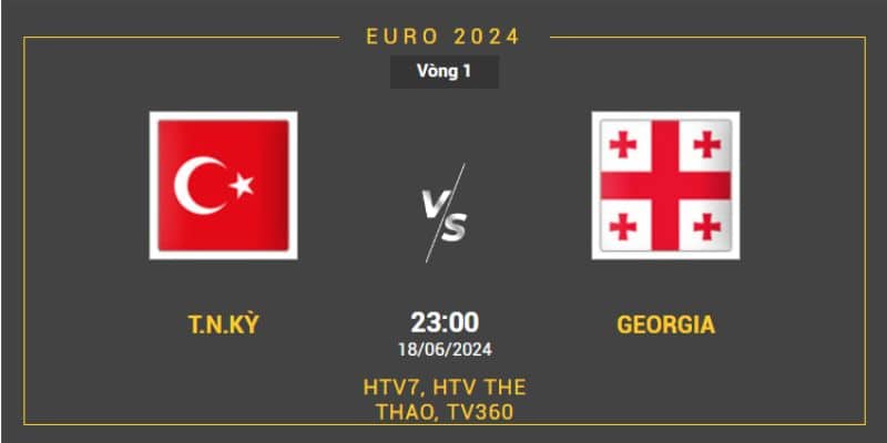 Soi kèo Thổ Nhĩ Kỳ vs Gruzia 23h00 thứ 3 ngày 18/06 bảng F Euro 2024