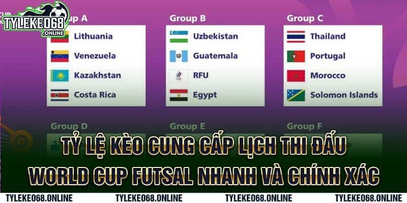 Tỷ Lệ Kèo cung cấp lịch thi đấu World Cup futsal nhanh và chính xác